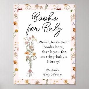 Kleine Wildblume Pink Baby Duschbücher für Baby Poster
