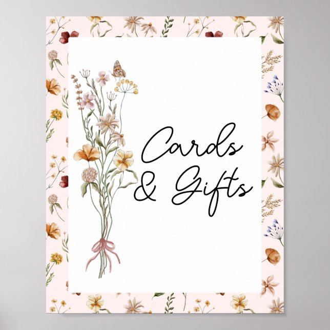 Kleine Wildblume Pink Babyduschkarten und Geschenk Poster (Vorne)