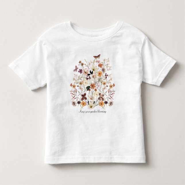 Kleine Wildblume Pressed Blume Name Kleines Mädche Kleinkind T-shirt (Vorderseite)