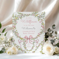 Kleine Wildblume Rosa Bow Babydusche Empfang