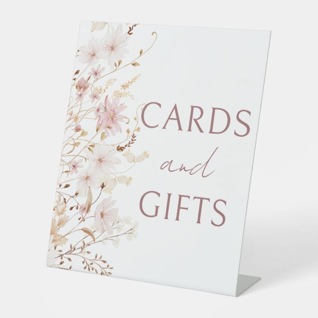 Kleine Wildblume rustikale winzige Blume Karten Ge Sockelschild (Vorderseite)