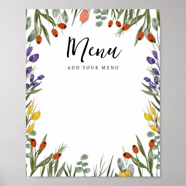 Kleine Wildblume über das "Way Fall Menu" Poster (Vorne)