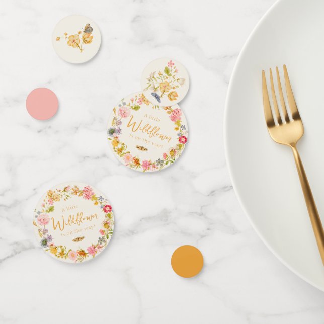 Kleine Wildblume Vintag Botanische Babydusche Konfetti (Gruppe)