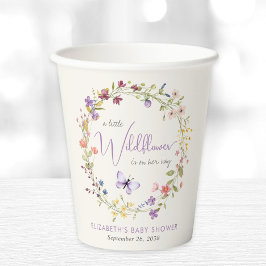 Kleine Wildblume Watercolor Kindermädchendusche Pappbecher