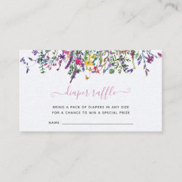 Kleine Wildblume Windeln Raffle Babydusche Begleitkarte