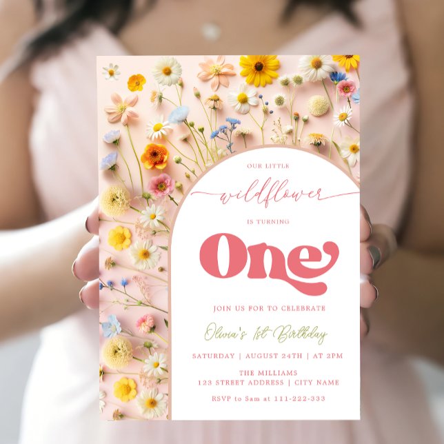 Kleine Wildblume zum ersten Geburtstag Einladung (Von Creator hochgeladen)