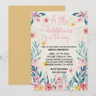 kleine Wildblumen-Baby-Mädchen-Party-Einladungen Einladung