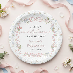 Kleine Wildblumen-Baby-Party Pappteller