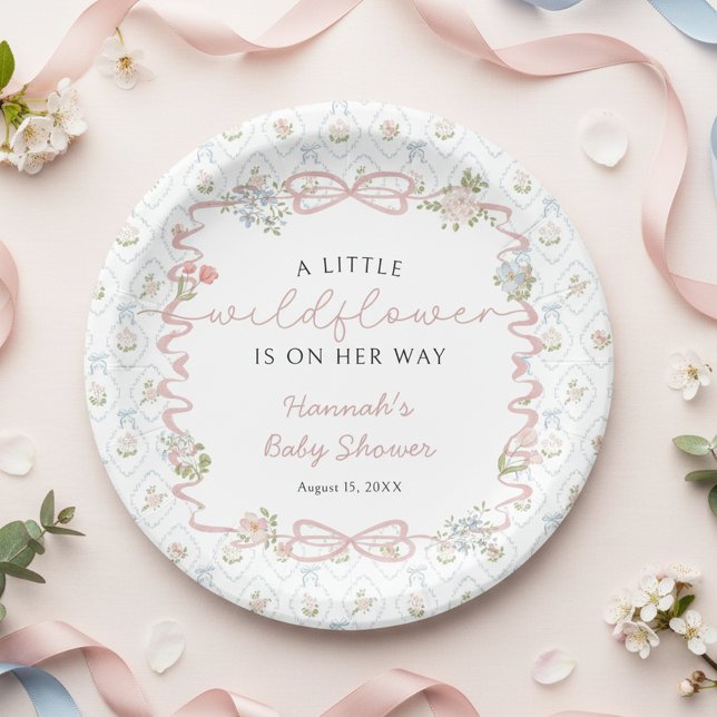 Kleine Wildblumen-Baby-Party  Pappteller (Von Creator hochgeladen)