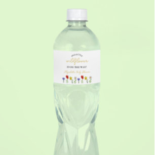 Kleine Wildblumen-Baby-Party Wasserflaschenetikett
