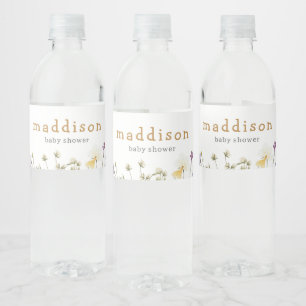 Kleine Wildblumen-Baby-Party Wasserflaschenetikett