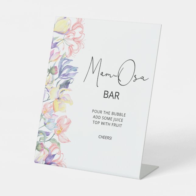 Kleine Wildblumen Babydusche Mama-Soda Bar Sockelschild (Vorderseite)