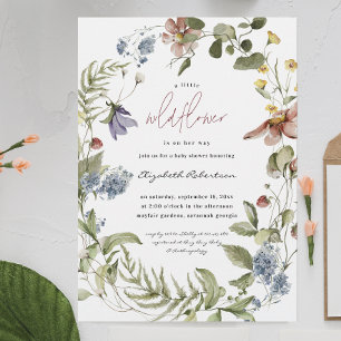 Kleine Wildblumen-Blumen-Baby-Party Einladung