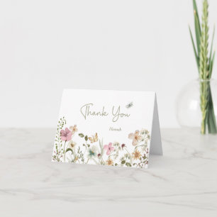Kleine Wildblumen-Blumen-Baby-Shower-Dankeschön Dankeskarte
