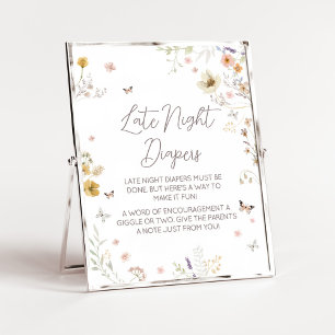 Kleine Wildblumen Botanische Späte Nacht Windeln Poster