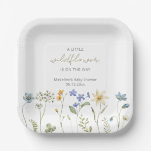 Kleine Wildblumen Frühjahrs-Blumen Baby Shower Pap Pappteller