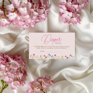 Kleine Wildblumen-Rosa-Windelhose-Verlosung Begleitkarte