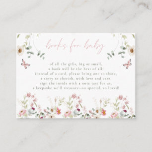 Kleine Wildblumen-Schmetterling-Mädchen-Baby-Party Begleitkarte