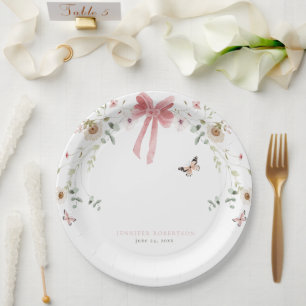 Kleine Wildblumen-Schmetterling-Mädchen-Baby-Party Pappteller