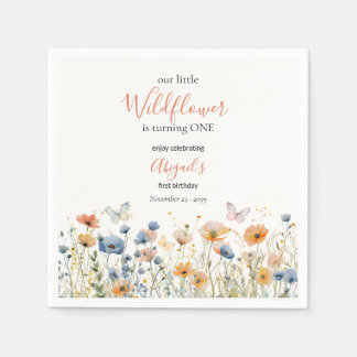Kleine Wildblumen Schmetterlingswiese 1. Geburtsta Serviette