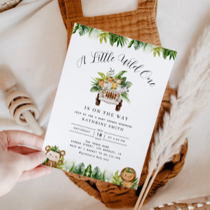 kleine wilde 1 Safari-Dschungel-Babydusche Einladung