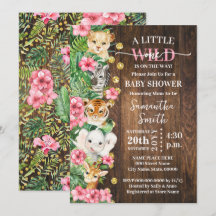 Kleine wilde Safari-Rosa-Baby-Party
