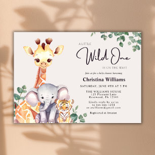 Kleine wilde Safari-Tiere Baby-Party Einladung