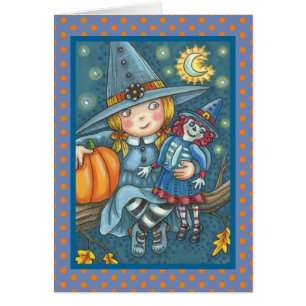 KLEINE WITCH- UND DOLL HALLOWEEN GREETKARTE-Leere