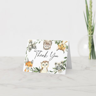 Kleine Woodland Babydusche Danke Karte
