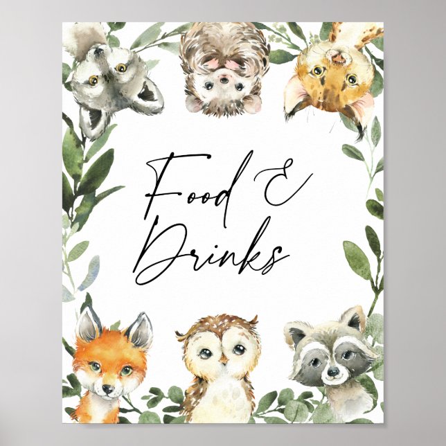Kleine Woodland Babydusche Unterschrift für Lebens Poster (Vorne)