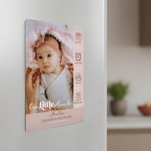 Kleine Wunder Geburtsstatistik Foto Baby Ankündigu Magnetkarte