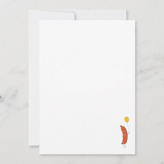 kleine Wurst, süße Wurst Thema Einladung (Vorderseite)