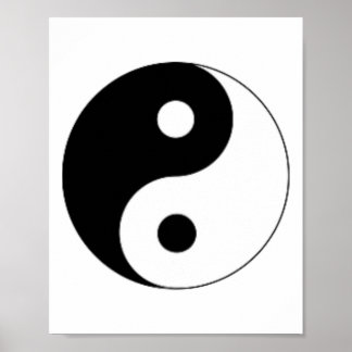 Kleine Yin Yang Schwarz Weiß Kostüm Cool Cute Chri Poster