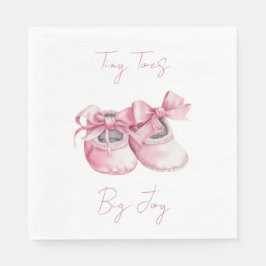 Kleine Zehen. Big Joy. Es ist ein Mädchen. Serviette