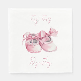 Kleine Zehen. Big Joy. Es ist ein Mädchen. Serviette