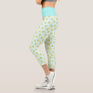 Kleine Zitrone Hellblau Capri Leggings