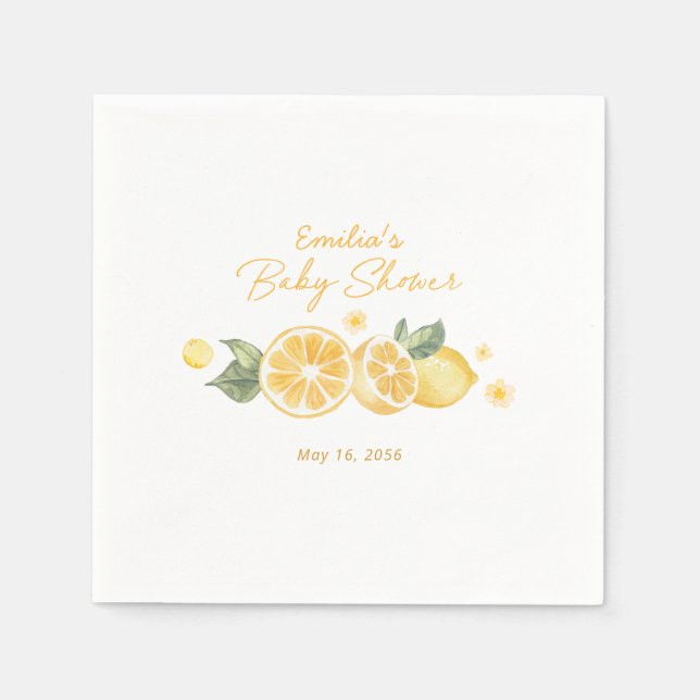 Kleine Zitronen-Baby-Party Personalized Serviette (Vorderseite)