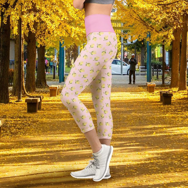 Kleine Zitronenrosa Capri Leggings (Little Lemon Pink Capri Leggings)
