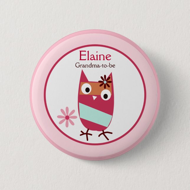 Kleine Zutano-Owls-NAME TAG-Schaltfläche Button (Vorderseite)