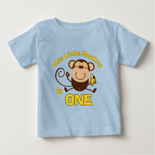 Kleiner Affe 1. Geburtstag Junge Custom Baby T-shirt