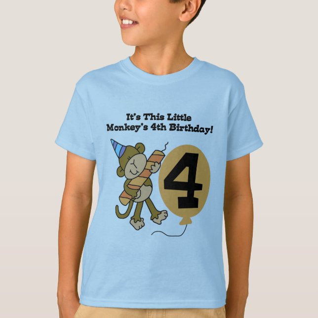 Kleiner Affe 4. Geburtstag Tshirts und Geschenke (Vorderseite)