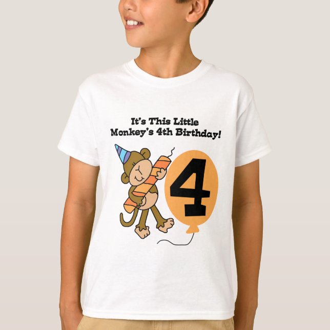 Kleiner Affe 4. Geburtstag Tshirts und Geschenke (Vorderseite)