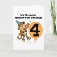 Kleiner Affe 4. Geburtstag Tshirts und Geschenke