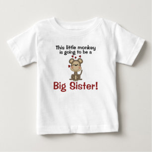 Kleiner Affe hört Big Sister Baby T-shirt