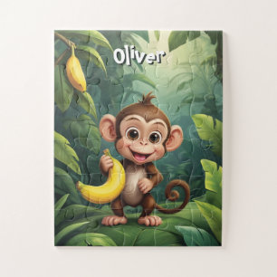 Kleiner Affe mit Banana Personalisiert Puzzle