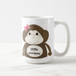Kleiner Affe mit rosa Haarband Tasse