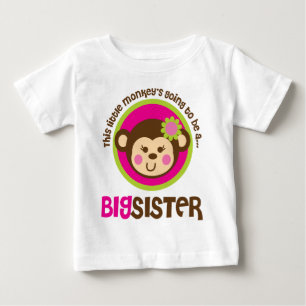 Kleiner Affe wird ein großer Schwester sein Baby T-shirt