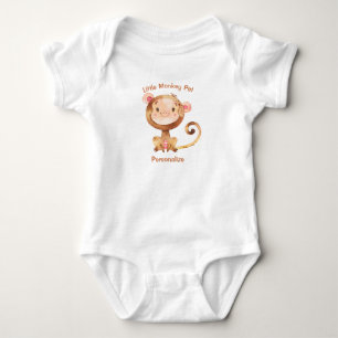 Kleiner Affenpet Niedlicher Affe personalisieren Baby Strampler