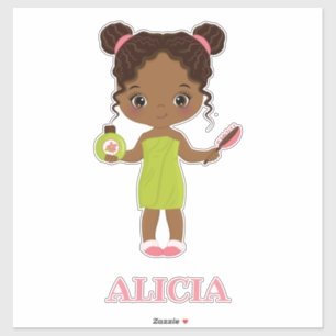 Kleiner afrikanischer Wellness-Center Girl Vinyl S Aufkleber