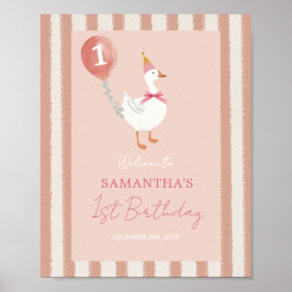 Kleiner Alberner Gänsepink-Ballon Geburtstag Willk Poster